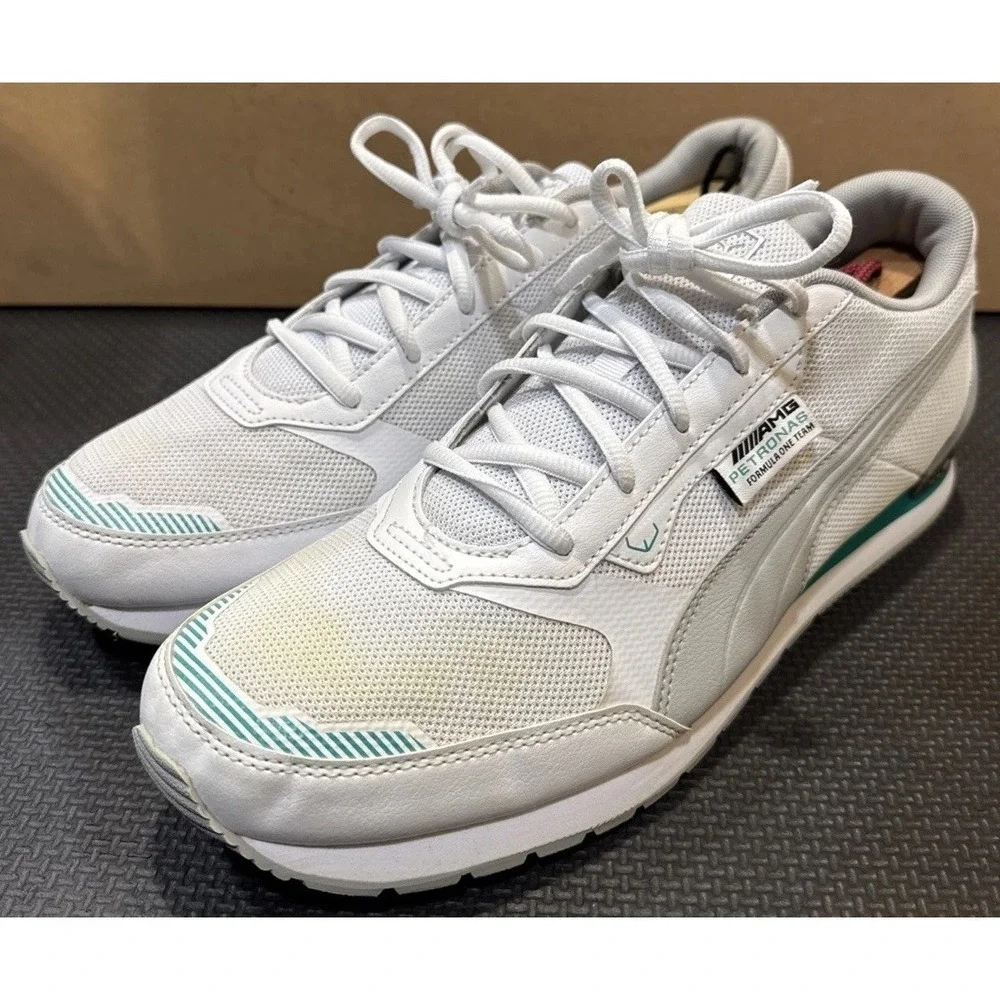HTF PUMA Mercedes-AMG Petronas F1 'White Gray Silver' Men's Shoes US Size 10.5